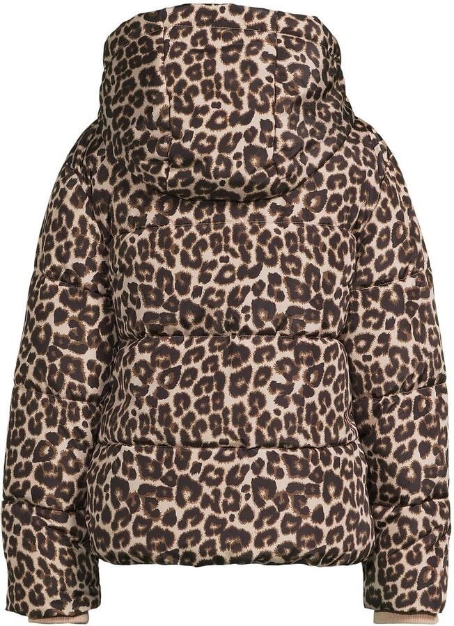 Me & My Monkey winterjas met panterprint bruin beige - Foto 2