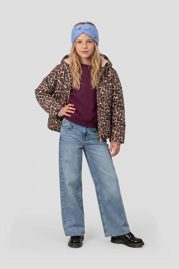 Me & My Monkey winterjas met panterprint bruin beige - Foto 3