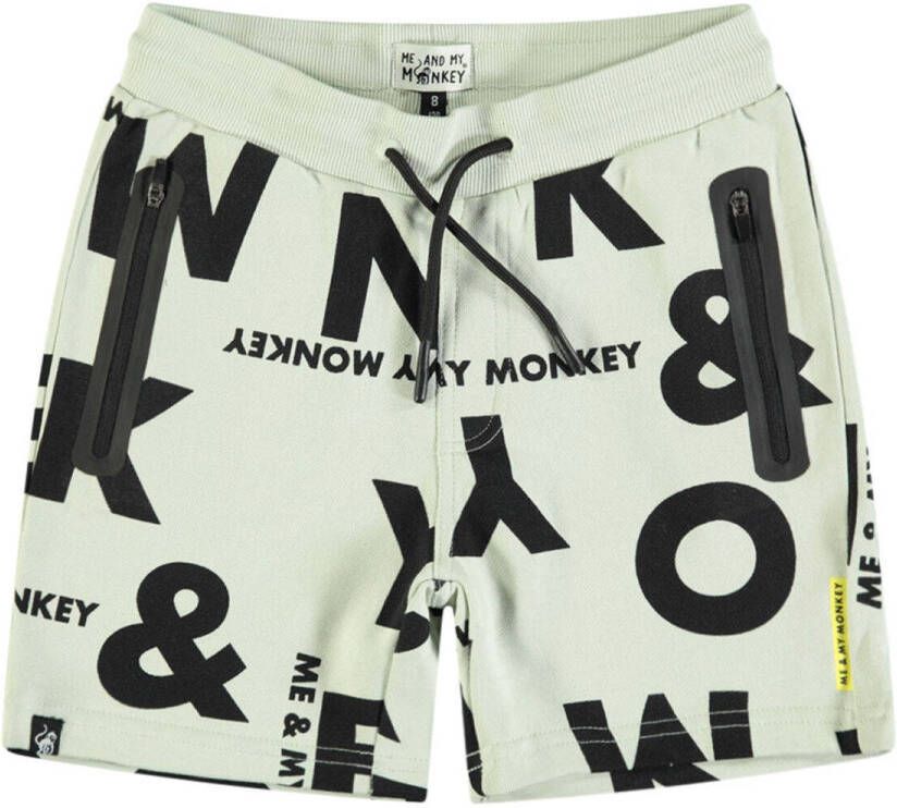 Me & My Monkey short met all over print ecru zwart Korte broek Jongens Sweat 164-170