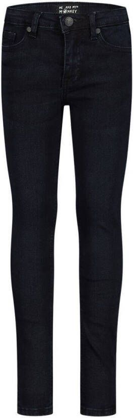 Me & My Monkey skinny jeans donkerblauw Meisjes Stretchdenim Effen 110