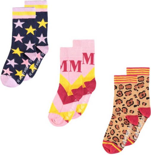 Me & My Monkey sokken met all-over print set van 3 multi Meisjes Katoen 39-42