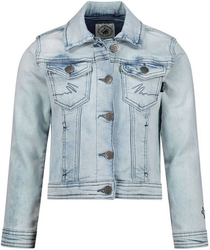 Me & My Monkey spijkerjas light denim Blauw Meisjes Stretchdenim Klassieke kraag 116-122
