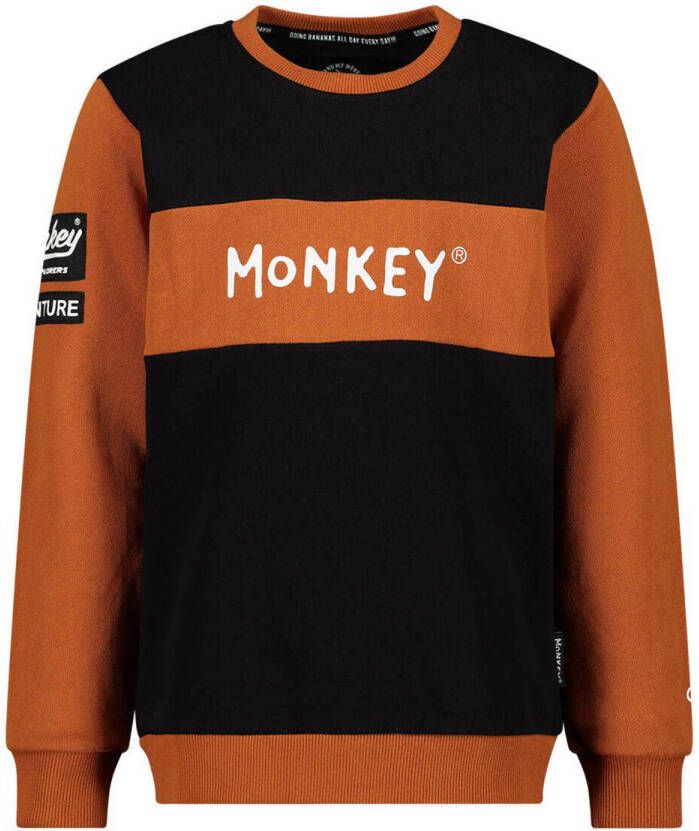 Me & My Monkey sweater brique zwart wit Oranje Meerkleurig 176