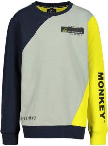 Me & My Monkey sweater Kent grijs donkerblauw geel