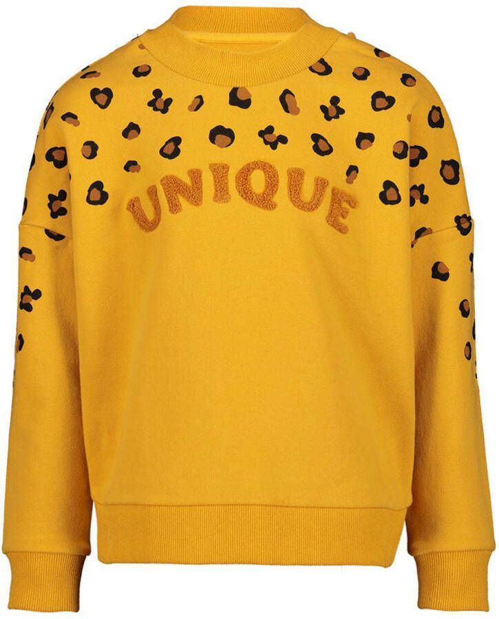 Me & My Monkey sweater met tekst geel
