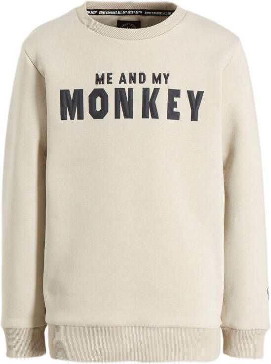 Me & My Monkey sweater Micha met logo ecru Logo 116