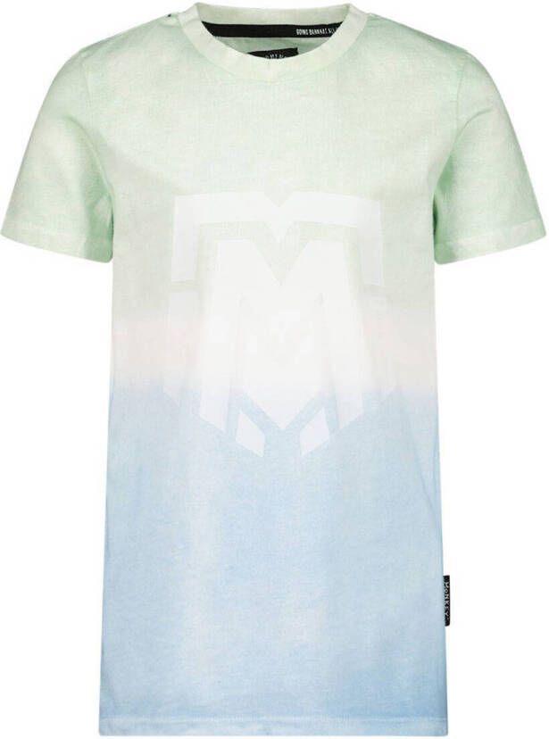 Me & My Monkey T-shirt groen wit lichtblauw Jongens Katoen Ronde hals Meerkleurig 116-122