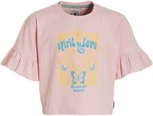 Me & My Monkey T-shirt Maartje met printopdruk roze Meisjes Stretchkatoen Ronde hals 104
