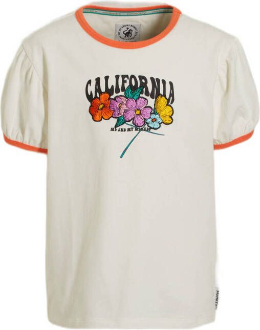 Me & My Monkey T-shirt Maritza met printopdruk wit Meisjes Stretchkatoen Ronde hals 128 - Foto 2
