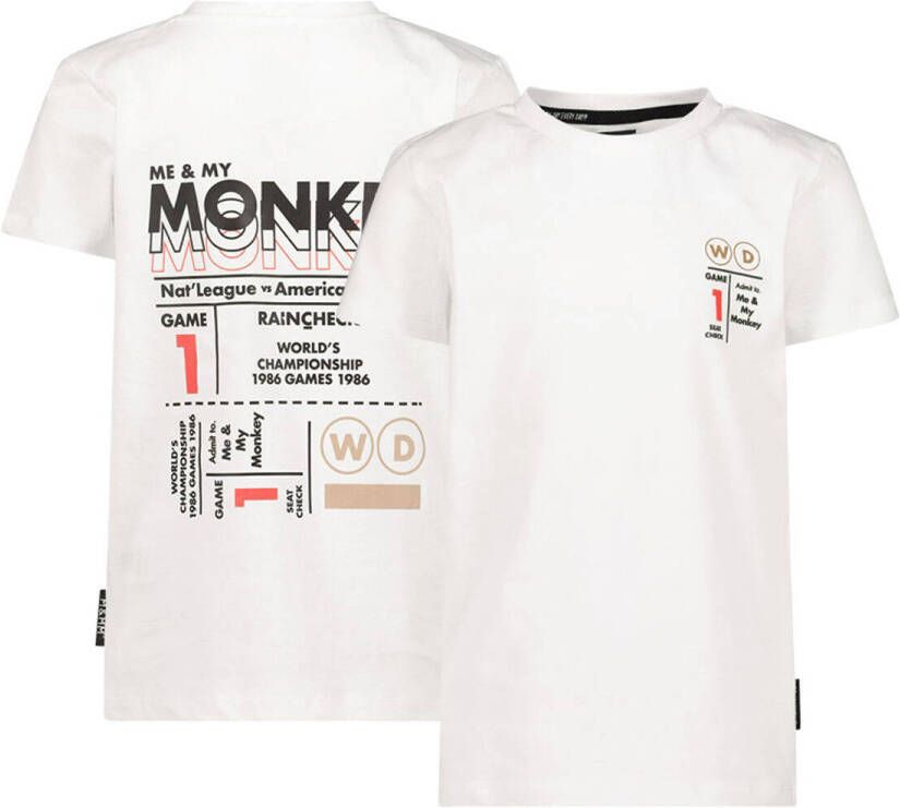 Me & My Monkey T-shirt met backprint wit