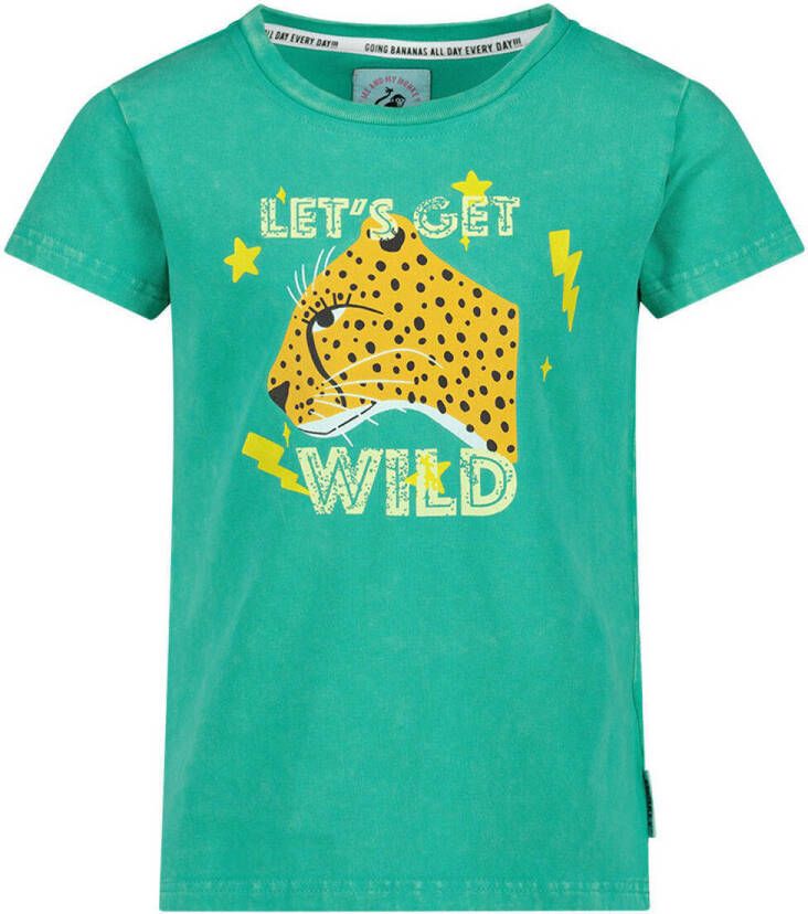 Me & My Monkey T-shirt met printopdruk groen Meisjes Stretchkatoen Ronde hals 104