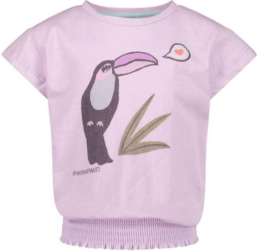 Me & My Monkey T-shirt met printopdruk lichtroze Meisjes Katoen Ronde hals 116-122