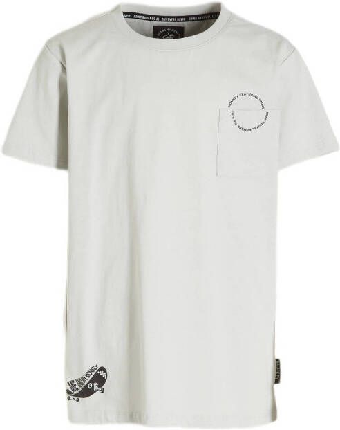 Me & My Monkey T-shirt Miles met printopdruk grijs Jongens Katoen Ronde hals 104