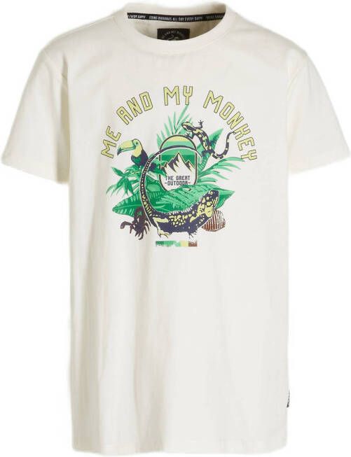 Me & My Monkey T-shirt Mink met printopdruk wit Jongens Katoen Ronde hals 176