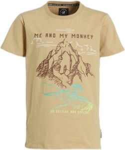Me & My Monkey T-shirt Morris met printopdruk beige