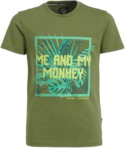 Me & My Monkey T-shirt Morten met printopdruk groen