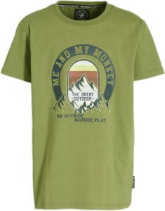 Me & My Monkey T-shirt Mozes met printopdruk groen