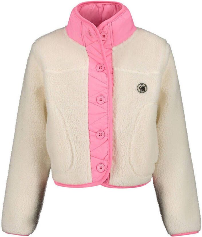 Me & My Monkey teddy zomerjas ecru roze Meisjes Polyester Opstaande kraag 164-170
