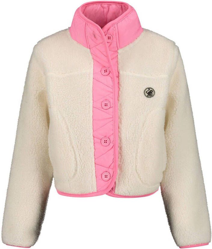 Me & My Monkey teddy zomerjas ecru roze Meisjes Polyester Opstaande kraag 164-170