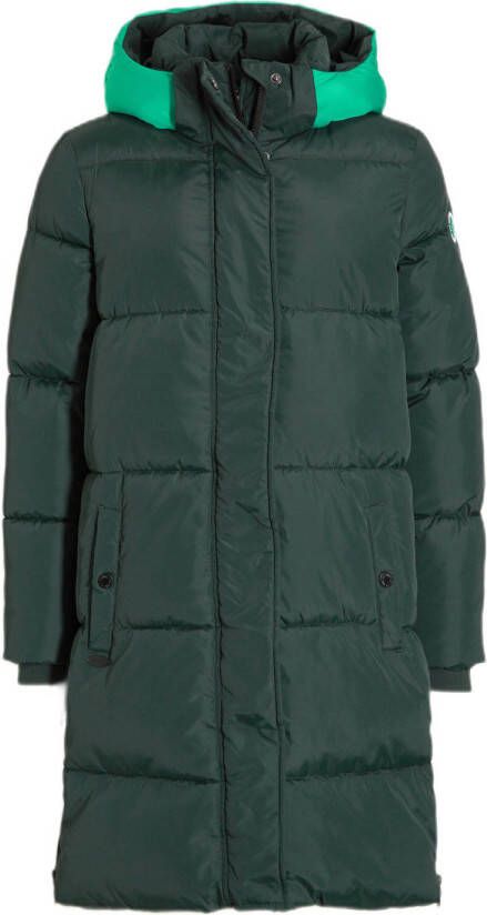 Me & My Monkey winterjas Natasja donkergroen Meisjes Polyester Capuchon 128