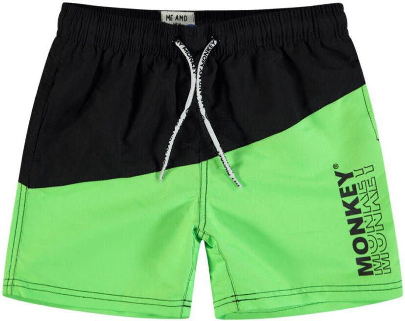 Me & My Monkey zwemshort neon groen zwart Jongens Polyester Meerkleurig 104-110