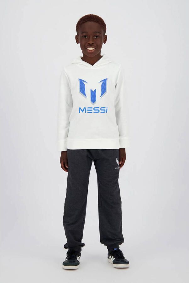 Messi hoodie + joggingbroek donkergrijs wit