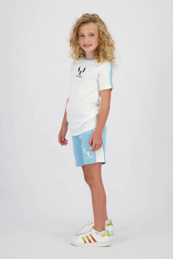 Messi T-shirt + korte broek lichtblauw wit - Foto 2