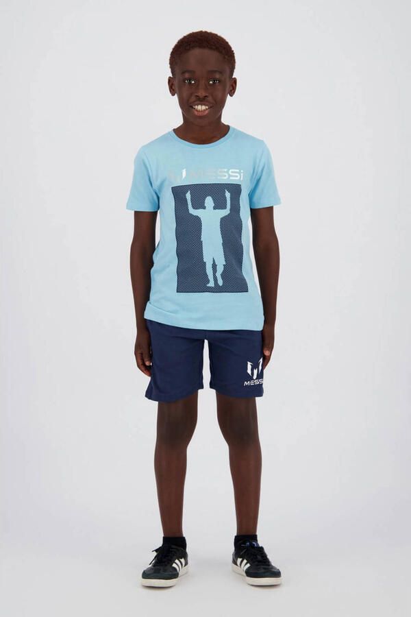 Messi T-shirt + korte broek blauw