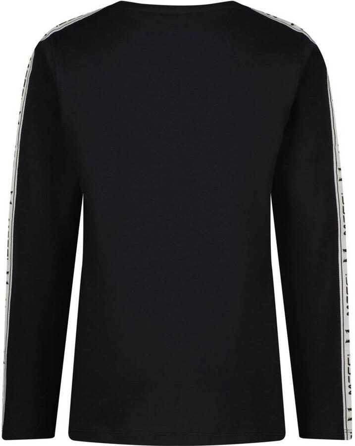 Messi longsleeve Nerol met contrastbies zwart lichtroze Jongens Katoen Ronde hals 116 - Foto 2