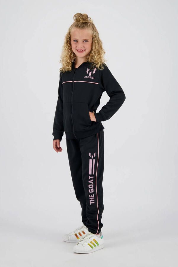 Messi sweatvest + joggingbroek zwart roze