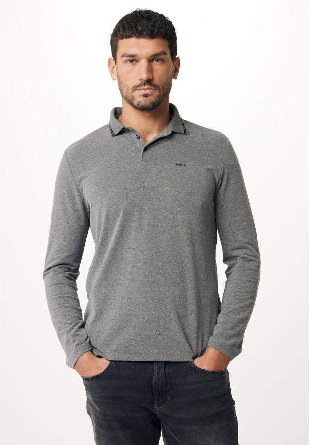 Mexx slim fit polo BAS met logo anthracite melee