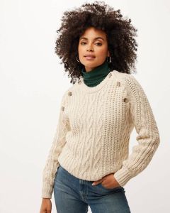 Mexx kabeltrui Cable knit pullover ecru