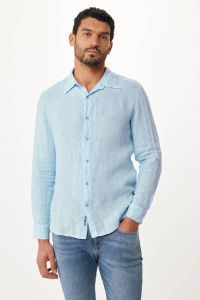 Mexx linnen regular fit overhemd light blue