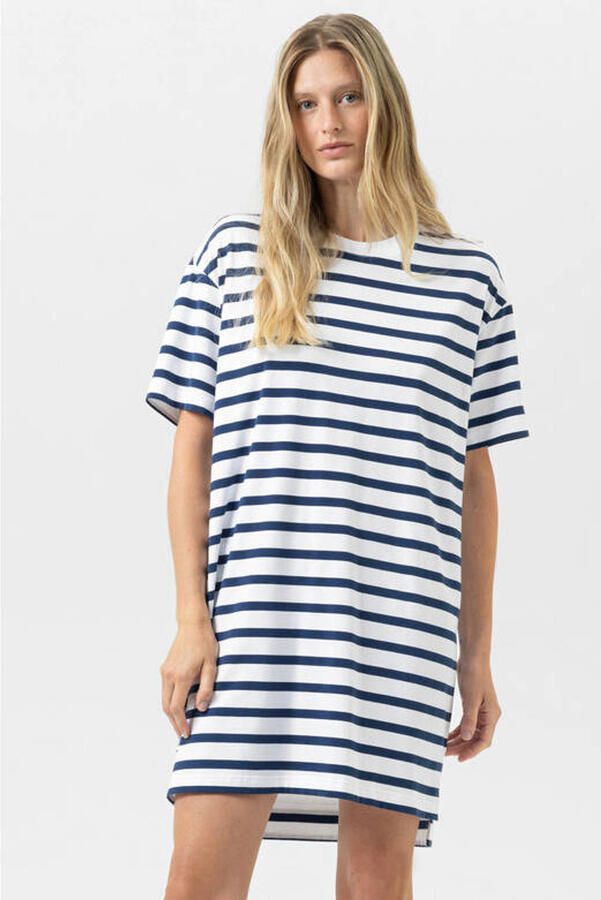 Mey nachthemd Breezy Stripes wit donkerblauw