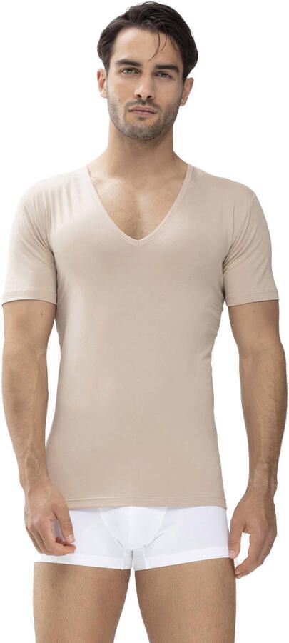 Mey Shirt voor eronder Dry Cotton Functional Korte mouw diepe V-hals single jersey met extra lange rug (1 stuk)