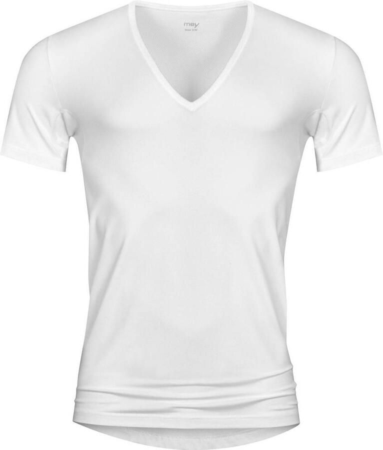 Mey Shirt voor eronder Dry Cotton Functional Korte mouw diepe V-hals single jersey met extra lange rug (1 stuk)