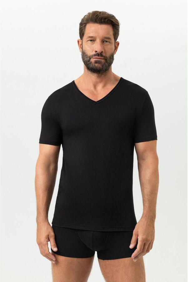 Mey Shirt voor eronder Dry Cotton met v-hals en halve mouwen