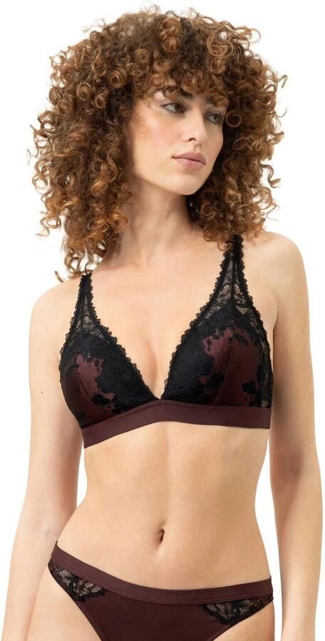 Mey Poetry Dream niet-voorgevormde bralette zonder beugel donkerbruin zwart