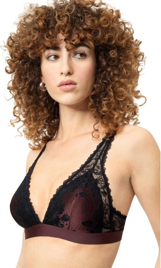 Mey Poetry Dream niet-voorgevormde bralette zonder beugel donkerbruin zwart - Foto 2