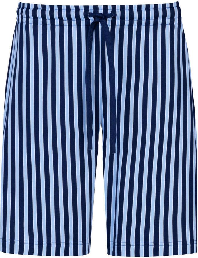 Mey pyjamashort Graphic Stripes lichtblauw donkerblauw