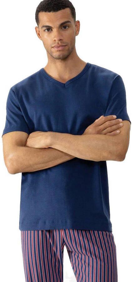 Mey Shirt met V-hals SOLID NIGHT T-shirt van interlock-jersey