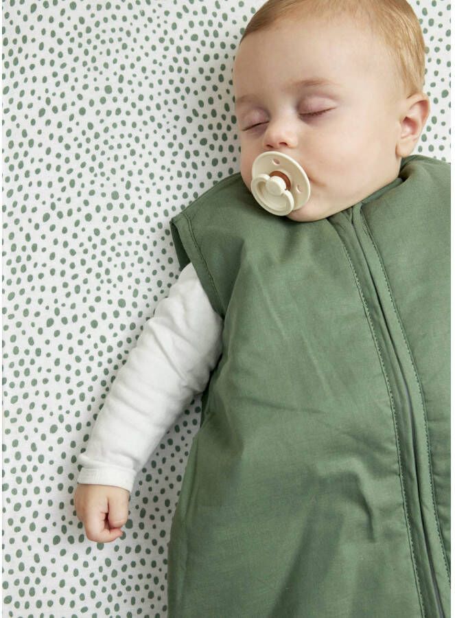 Meyco gevoerde baby slaapzak uni forest green Babyslaapzak Groen 110 cm