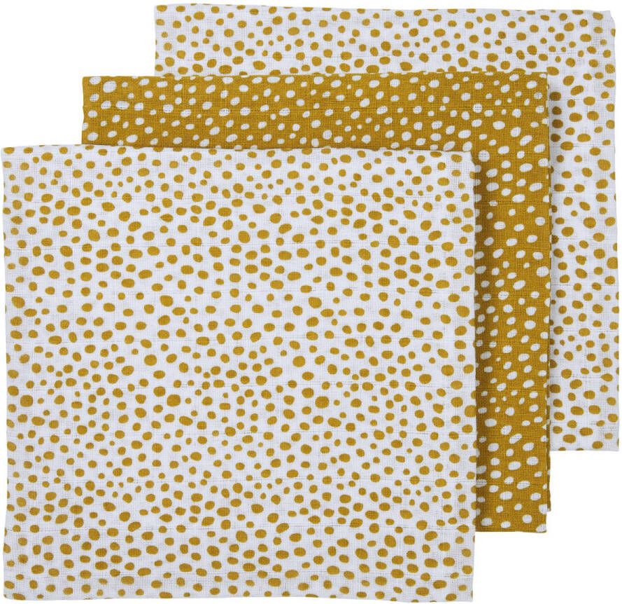 Meyco hydrofiele doek set van 3 Cheetah 70x70 cm honey gold Hydrofiele luiers Goud