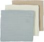 Meyco hydrofiele luier set van 3 Uni Offwhite Light Grey Sand 70x70cm Hydrofiele luiers Grijs - Thumbnail 1