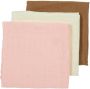 Meyco hydrofiele luier set van 3 Uni Offwhite Soft Pink Toffee 70x70cm Hydrofiele luiers Roze - Thumbnail 1