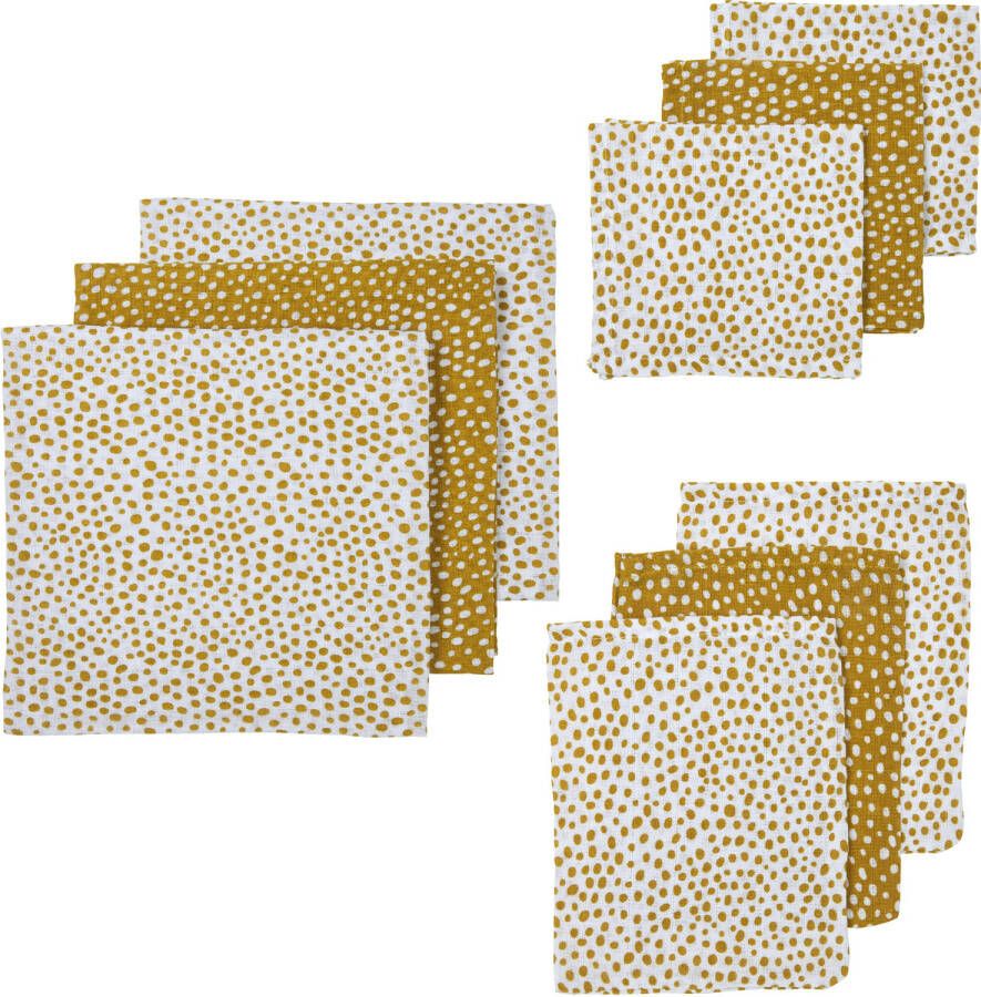 Meyco hydrofiele starterset Cheetah set van 9 wit honey gold Goud