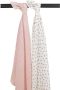 Meyco hydrofiele swaddle Mini Panther 120x120 cm set van 2 Soft Pink Roze - Thumbnail 1
