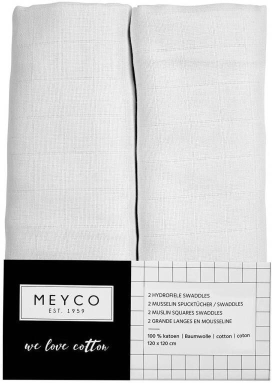 Meyco hydrofiele swaddle set van 2 wit | Swaddle van