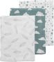 Meyco hydrofiele swaddles 120x120 cm (set van 3) jade wit Hydrofiele luiers Groen - Thumbnail 1