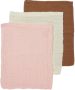 Meyco hydrofiele washandjes 20x17cm set van 3 Uni Offwhite Soft Pink Toffee Roze - Thumbnail 1